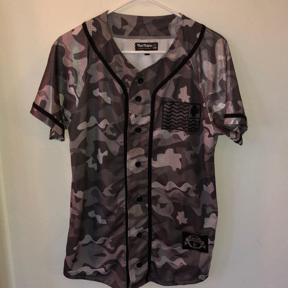 Pink Dolphin Camo Button Up